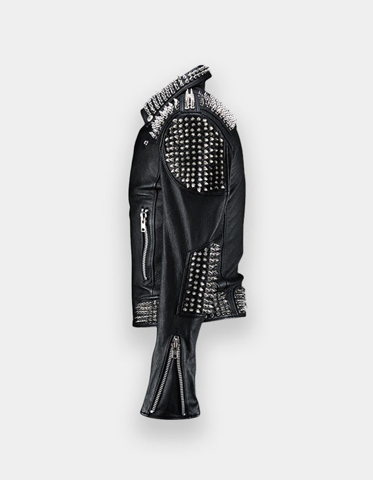 Alice Cooper Punk Rock, Jacket Men Spiked, Misfit Long Spiked, Rivets Studded Jacket, Ramones Men Outfit,